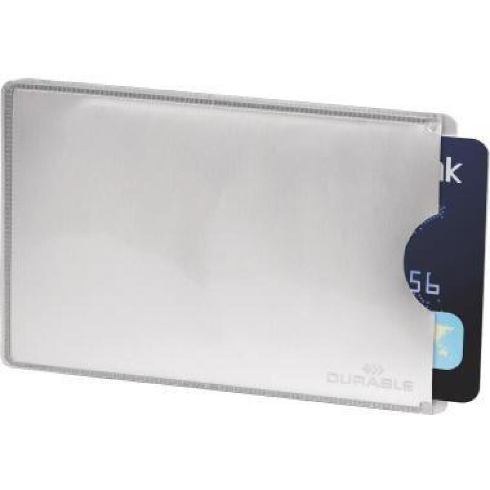 DURABLE RFID Kartenschutzh&uuml;lle 54x86mm, 10 Stk., matt, silber, Schutz vor Datenklau