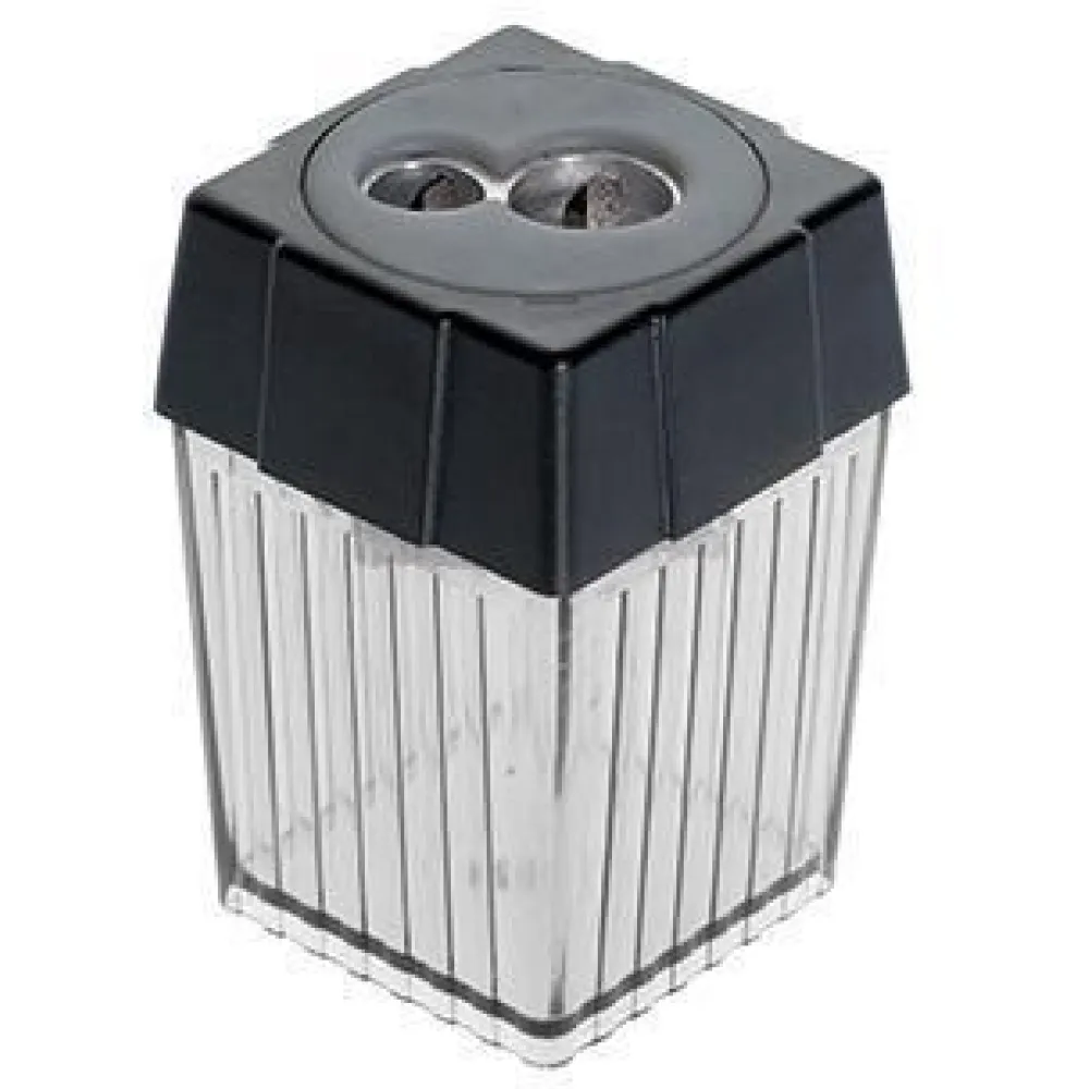 ALCO Doppelspitzdose quadratisch schwarz, f&uuml;r Stifte 7,8 oder 11mm, Polystyrol, rauch/transparent