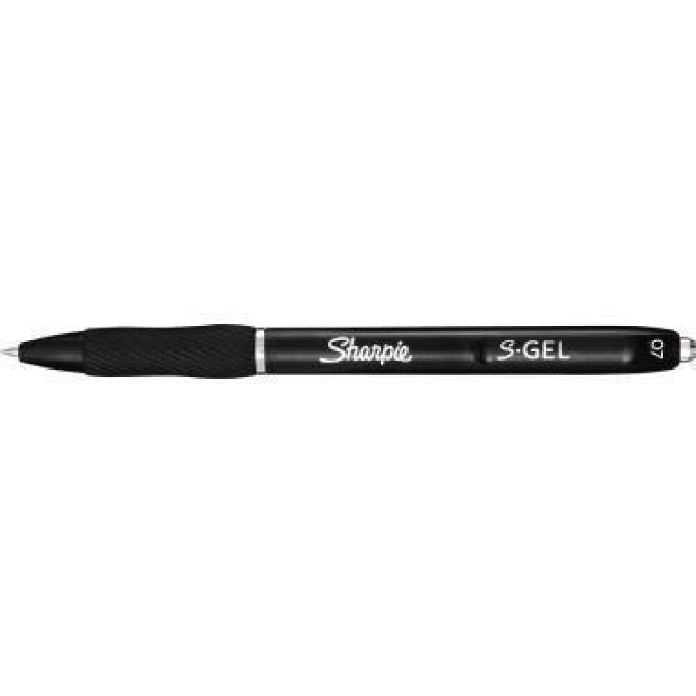 Sharpie S-Gel Gelschreiber 0,7mm, schwarz, rot, blau, 12 St./Pack, gummierter Griff, Druckmechanik