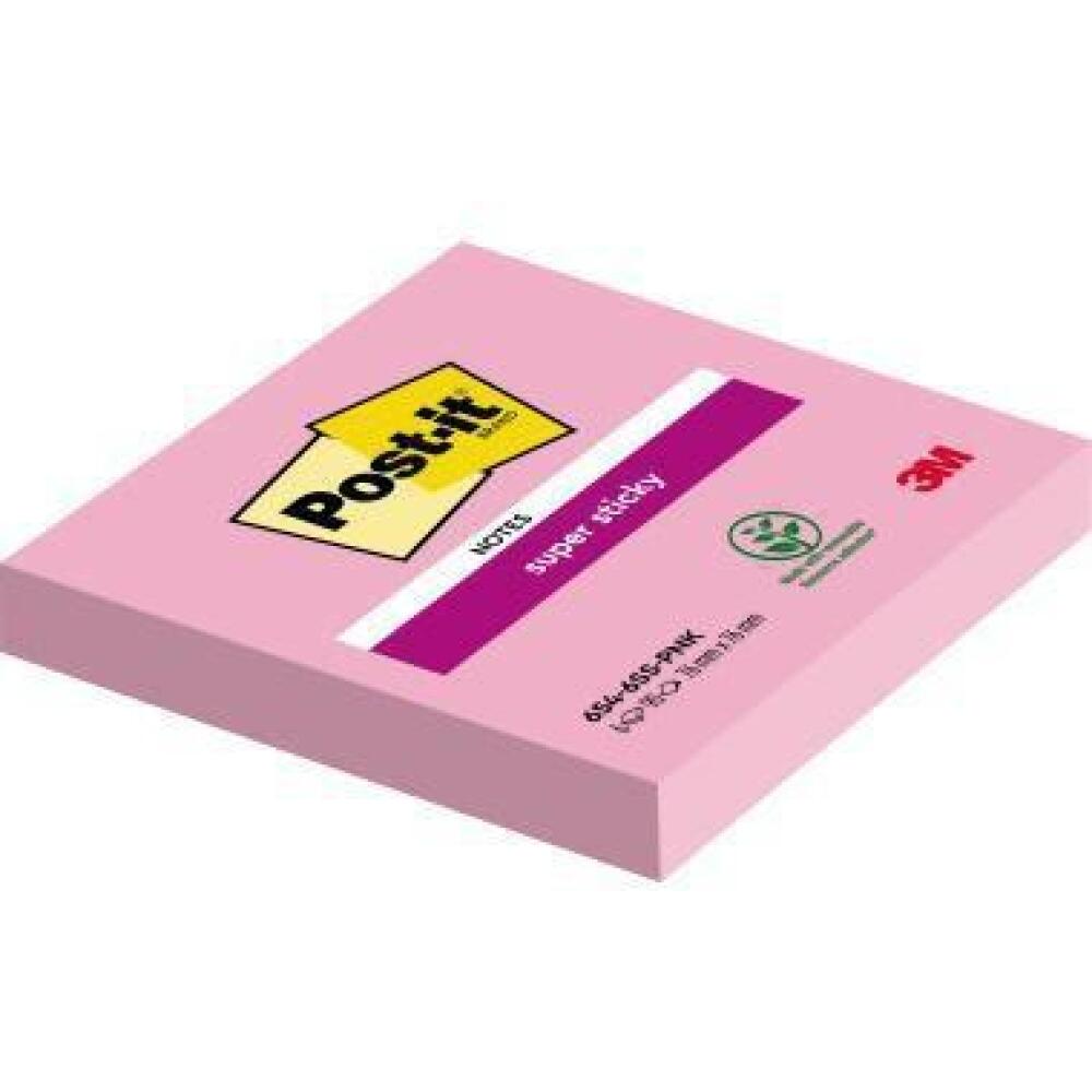 Post-it Super Sticky Haftnotizen 76x76mm, tropicalpink, 90 Bl&auml;tter, PEFC-zertifiziert