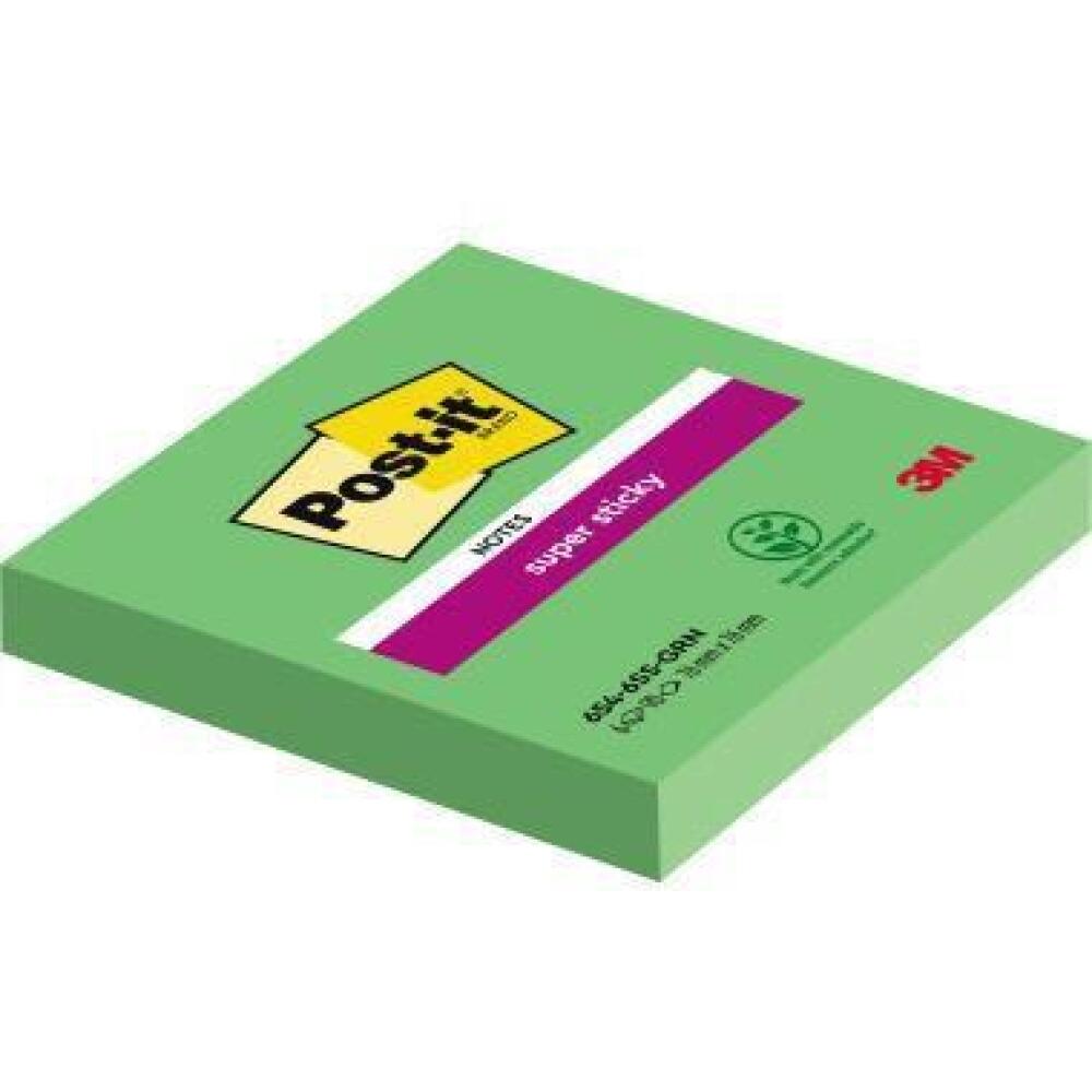 Post-it Super Sticky Haftnotiz 76x76mm, 90 Bl., immergr&uuml;n, extrastarke Haftung, r&uuml;ckstandsfrei