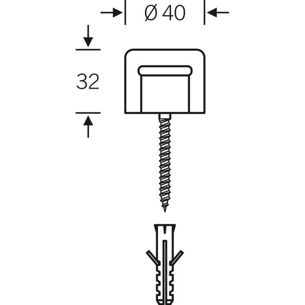Wandt&uuml;rpuffer 38 3880, Gummi schwarz 32mm oder VA matt 120mm oder Alu natur 120mm, &oslash; 40mm
