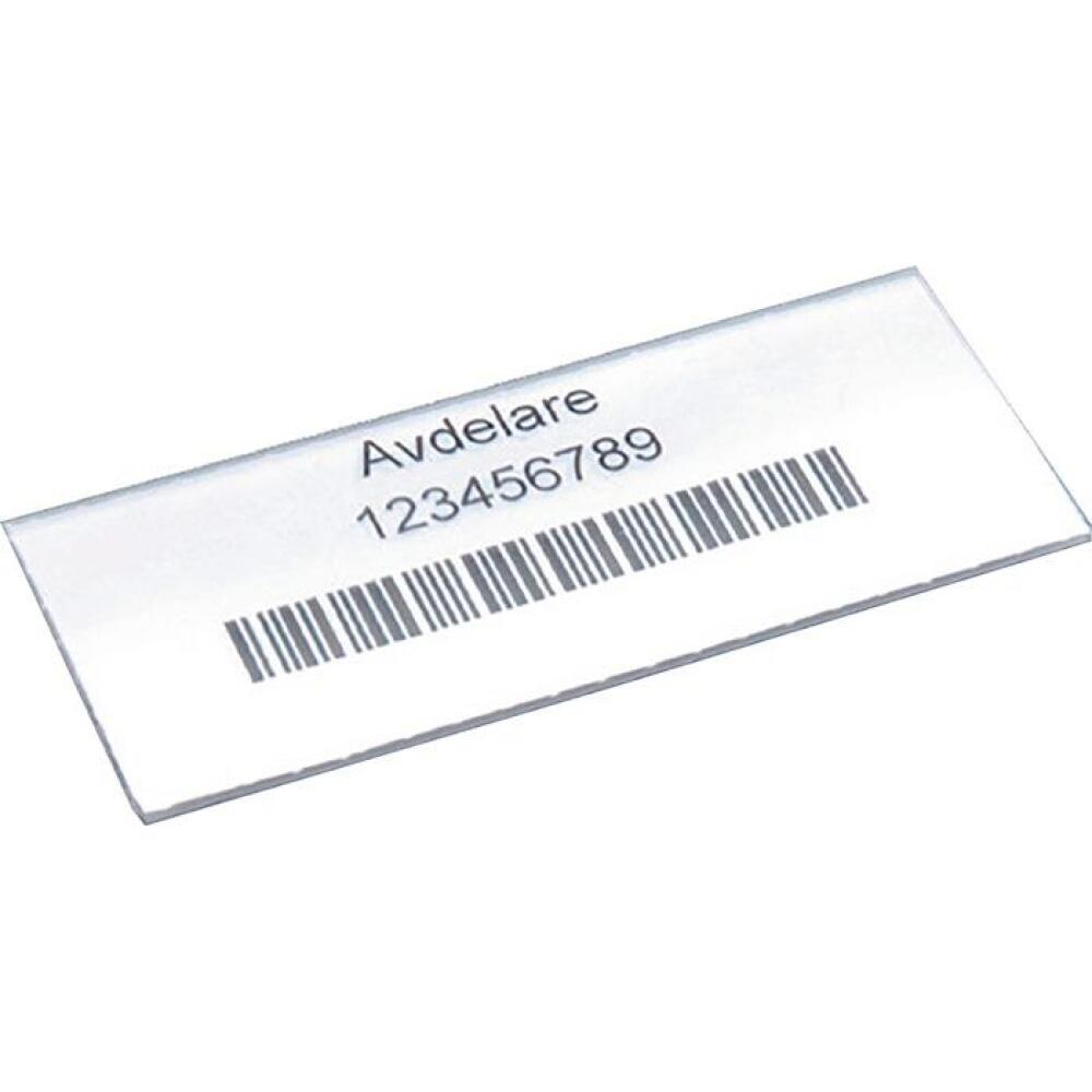 Etiketten f&uuml;r Regalk&auml;sten, transparent, perforiertes Papier, 100 St&uuml;ck pro Packung