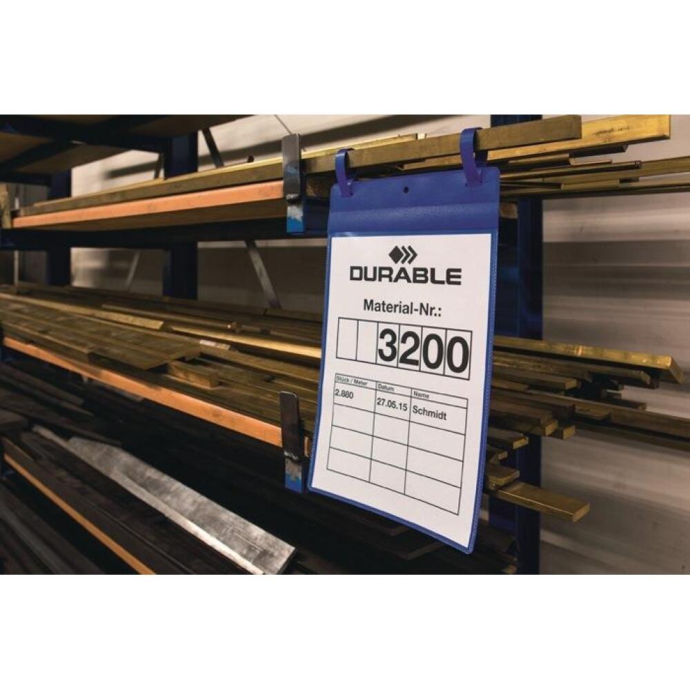 DURABLE Dokumententaschen A5, A4 hoch oder quer, 2 Laschen, dunkelblau, 50 St&uuml;ck