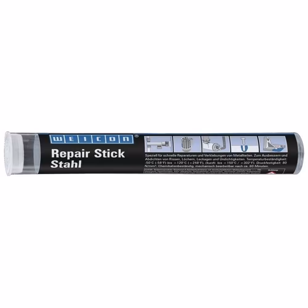WEICON Repair Stick Stahl dunkelgrau, schnellh&auml;rtend, knetbar, f&uuml;r Metallreparaturen, NSF-zugelassen