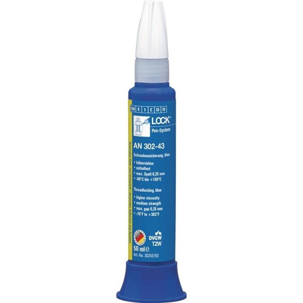 WEICONLOCK AN 302-43 Schraubensicherung, mittelfest, blau, DVGW, KTW, 3ml, 10ml, 50ml Pen