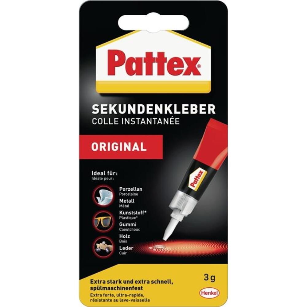PATTEX Sekundenkleber Classic 3g, 10g oder MINI-TRIO 3x1g, wasserfest, ohne L&ouml;sungsmittel