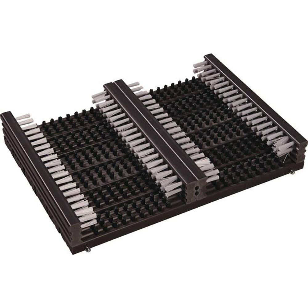 Schwarze Fu&szlig;matte 100% PP, mit Reinigungsb&uuml;rsten, f&uuml;r Au&szlig;enbereich, 290x390x55mm