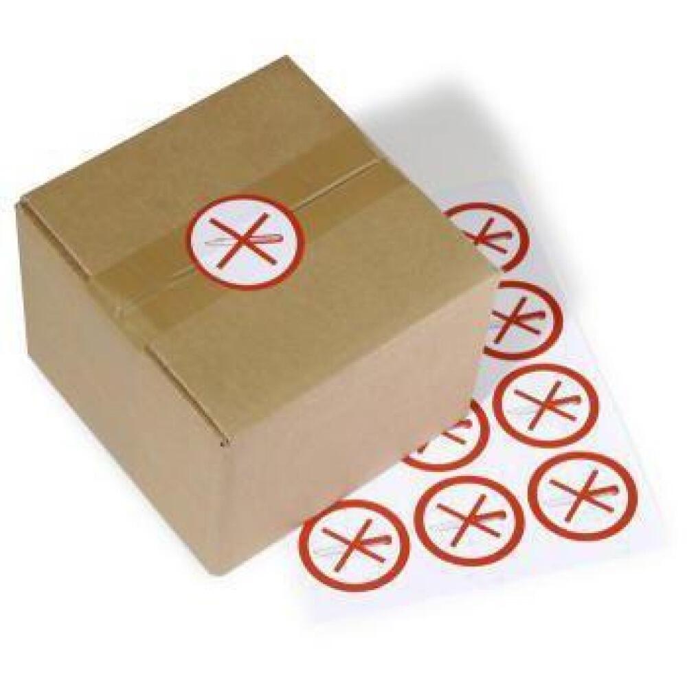 TRANSPAK Warnetiketten 63,5mm, rund, rot-wei&szlig;, 240 St&uuml;ck, hohe Klebkraft f&uuml;r Lager und Versand