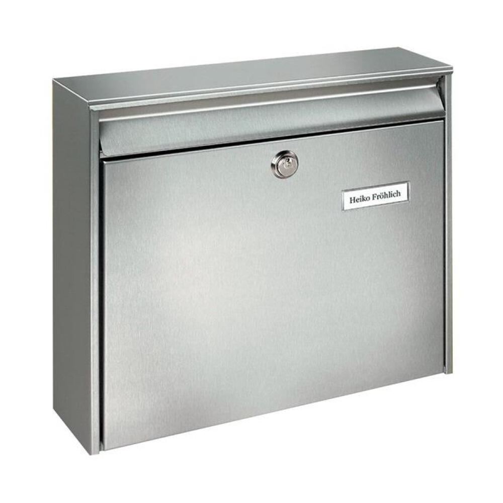 Briefkasten Borkum 3877 Ni, Edelstahl, C4 Einwurf, mit Zeitungsbox, matt, BURG-W&Auml;CHTER