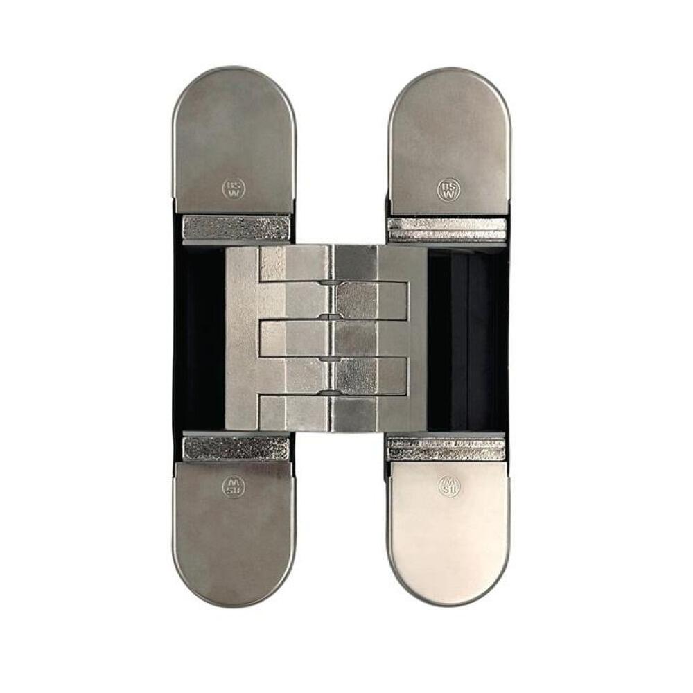 Verdecktes Objektband Hide 3D130-80, 130mm, 80kg, vernickelt, Aluminium F1, matt schwarz, 3D-verstellbar