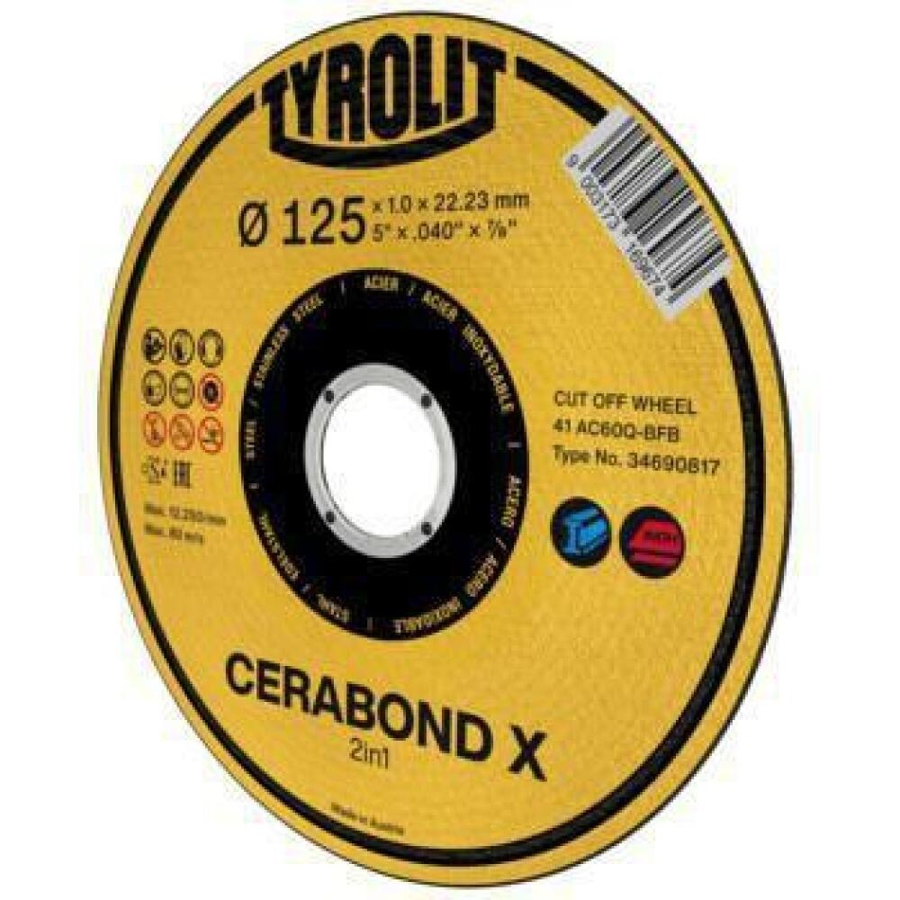 Trennscheibe PREMIUM CERABOND X D125mm, 1,0mm oder 1,6mm, f&uuml;r Stahl, Edelstahl, Aluminium, Guss