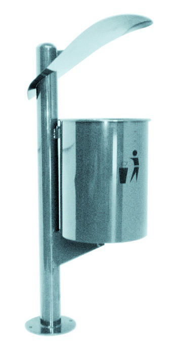 Abfallbehälter -Pro 23- 30 Liter aus Edelstahl und Eisen, mit Dach