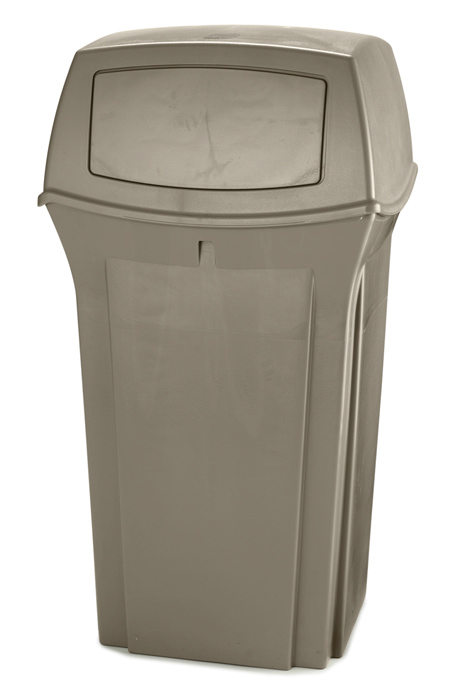 Abfallbehälter -Ranger- Rubbermaid, 132 Liter, aus PE, 2 Einwurfklappen