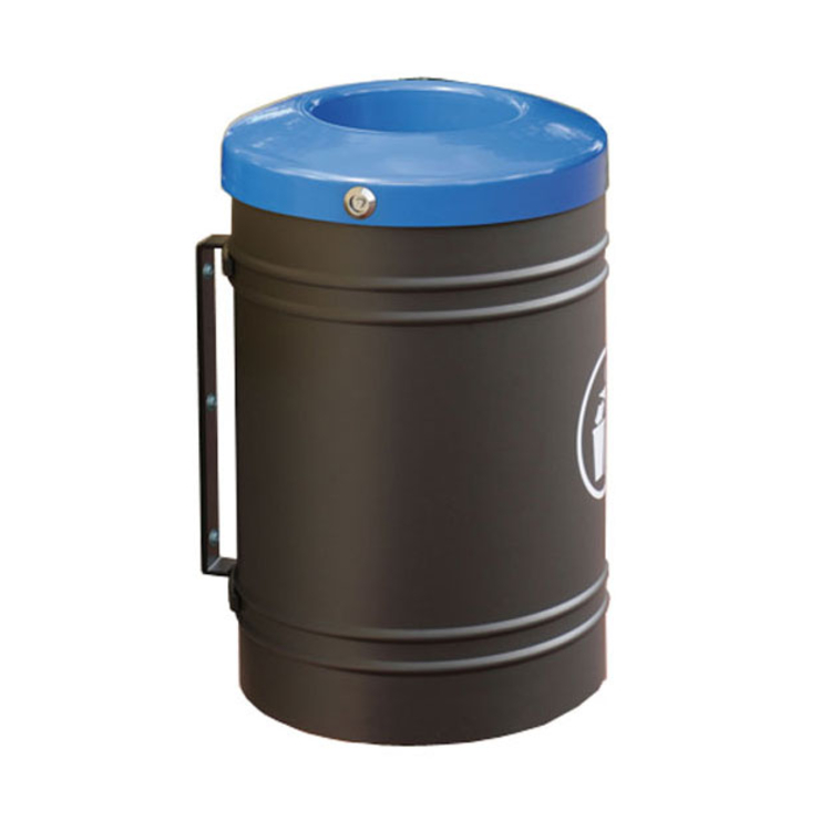 Abfallbehälter -Throw- 40 Liter aus Stahlblech, zur Wand- oder Pfostenmontage, selbstlöschend