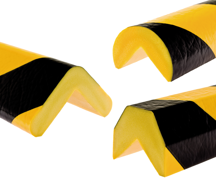 Kantenschutz -Protect- Knuffi® aus PU, Länge 5000 mm (Rolle), gelb / schwarz, verschiedene Profile