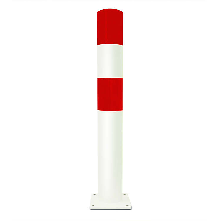 Rammschutzpoller -Mountain L- ø 159 mm aus Stahl, rot / weiß, zum Einbetonieren oder Aufdübeln