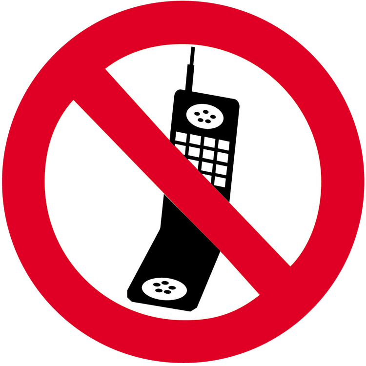 Sonderschild, Handy benutzen verboten, wahlweise in ø 420 und ø 600 mm