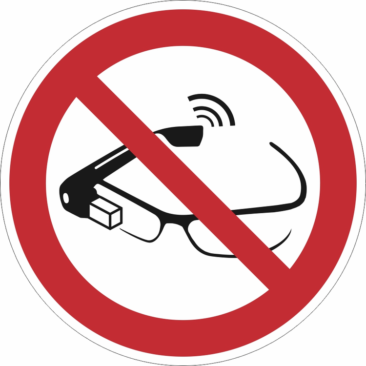 Verbotsschild, Datenbrillen verboten