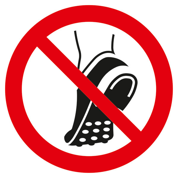 Verbotsschild, metallbeschlagenes Schuhwerk verboten