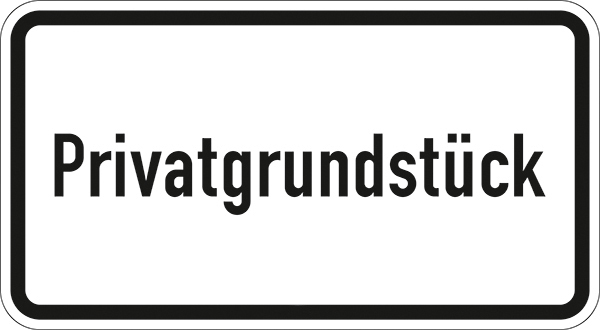 Verkehrszeichen 2822 StVO, Privatgrundstück