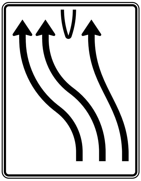 Verkehrszeichen 501-15 StVO, Überleitungstafel