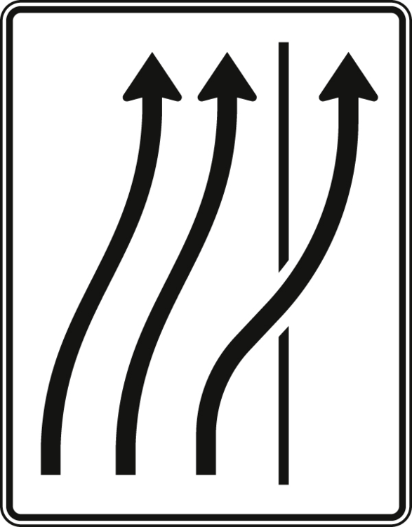 Verkehrszeichen 511-27 StVO, Verschwenkungstafel