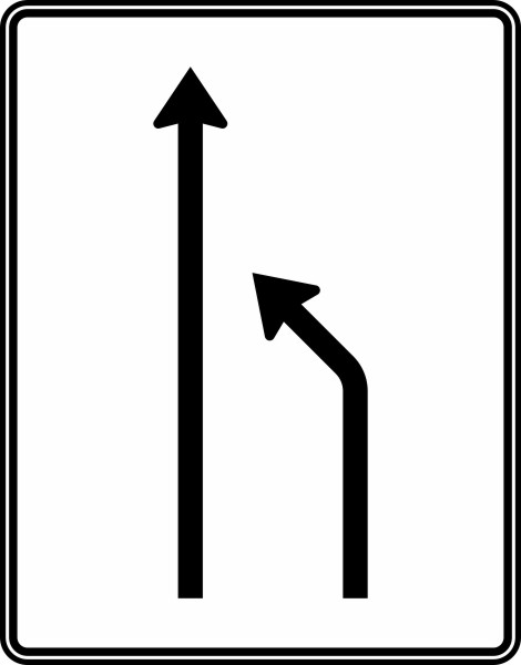 Verkehrszeichen 531-10 StVO, Einengungstafel ohne Gegenverkehr