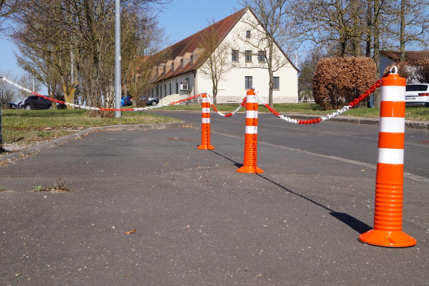 Flexipoller Pfosten, orange-weiß, 750 mm, Ø 110 mm
