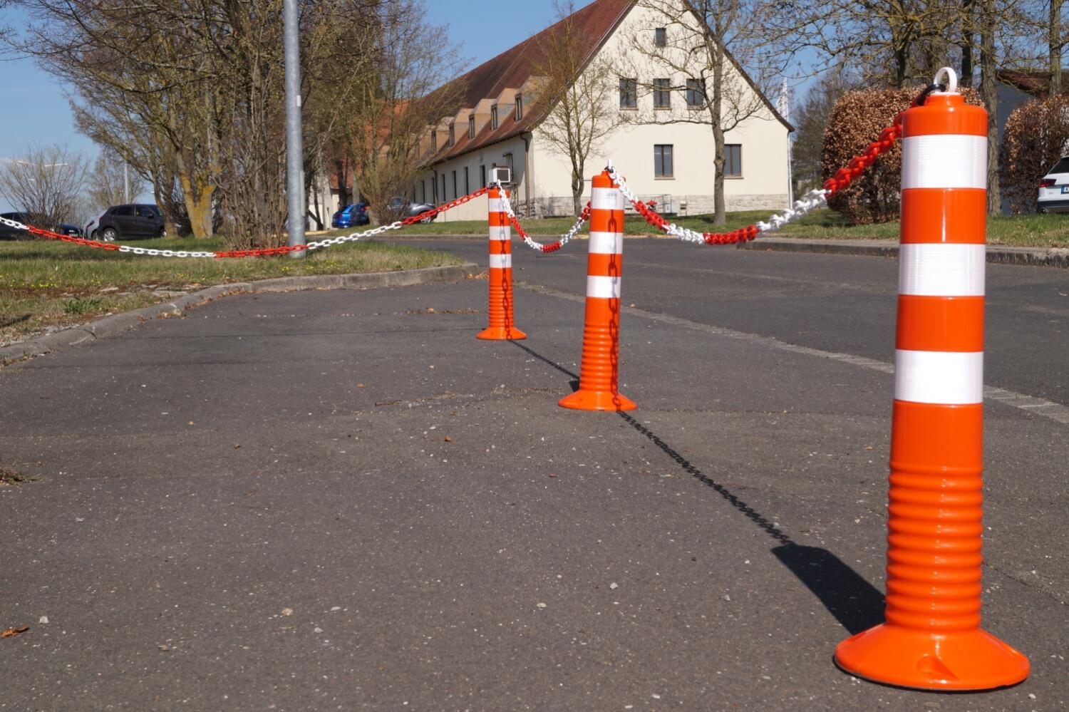Flexipoller Pfosten, orange-wei&szlig;, 750 mm, &oslash; 110 mm