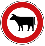 Verkehrszeichen 257-53 StVO, Verbot für Viehtrieb