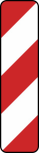 Verkehrszeichen 605-10 / 605-12 StVO, Leitbake, linksweisend (Aufstellung rechts)