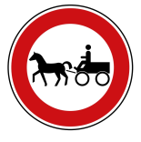 Verkehrszeichen 257-52 StVO, Verbot für Gespannfuhrwerke