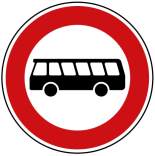 Verkehrszeichen 257-54 StVO, Verbot für Kraftomnibusse