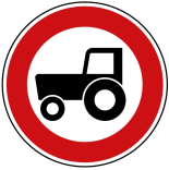 Verkehrszeichen 257-58 StVO, Verbot für Kraftfahrzeuge und Züge unter 25 km / h