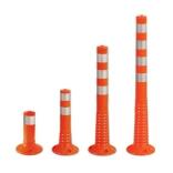 Absperrpfosten 'Flexi Orange' Ø 80 mm, nachgiebig mit weiß reflektierenden Streifen
