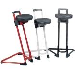 Stehhilfe Integralschaum, Sitzhöhe 600-850mm, schwarz, rot, lichtgrau, schwenkbar, verstellbar