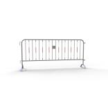 Absperrgitter aus verzinktem Stahl und Kunststoff, rot/weiß, Länge 2500 mm, mit angeschweißten Füßen