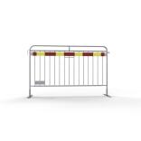 Absperrgitter Typ SE14, rot/gelb, RA2, Länge 2200 mm, mt geradem Fuß