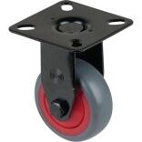 Bockrolle 50mm oder 75mm, 50kg oder 75kg, Kugellager, Plattenbefestigung, grau, BS Rollen