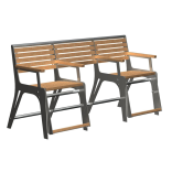 Sitzbank -Comfort- mit Gasdruckfeder, speziell für Senioren, aus Stahl und Robinien-Holz