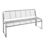 Sitzbank -Dita- mit Rückenlehne, aus Stahl, Sitz- und Rückenfläche aus Gitternetz