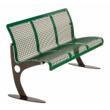 Sitzbank -Lotus- mit Rückenlehne, aus Stahl, Sitz- und Rückenfläche aus Drahtgitter