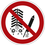 Verbotsschild, Feuerwerkskörper zünden verboten