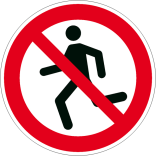 Verbotsschild, Laufen verboten
