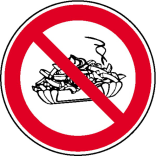 Verbotsschild, Mitnahme von Speisen verboten
