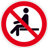 Verbotsschild, Sitzen verboten