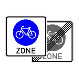 Verkehrszeichen 244.3-40 StVO, Fahrradzone, doppelseitig