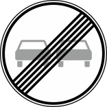 Verkehrszeichen 280 StVO, Ende des Überholverbotes für Kraftfahrzeuge aller Art