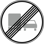 Verkehrszeichen 281 StVO, Ende des Überholverbots für Kraftfahrzeuge über 3,5 t...
